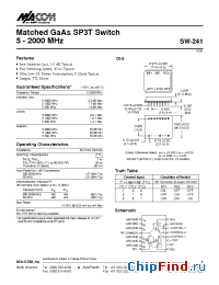 Datasheet SW-241 производства M/A-COM