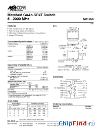 Datasheet SW-254 manufacturer M/A-COM