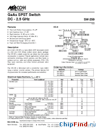 Datasheet SW-259TR manufacturer M/A-COM