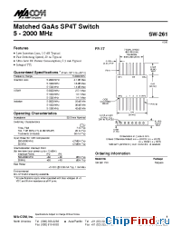Datasheet SW-261 производства M/A-COM