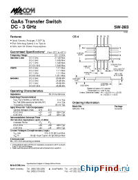 Datasheet SW-283PIN производства M/A-COM