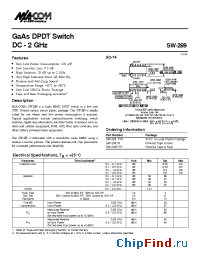 Datasheet SW-289 manufacturer M/A-COM