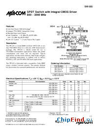 Datasheet SW-335 производства M/A-COM