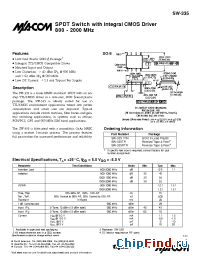 Datasheet SW-335RTR manufacturer M/A-COM