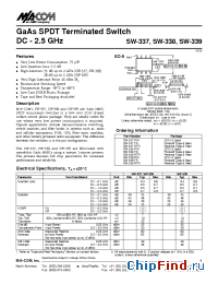 Datasheet SW-338PIN производства M/A-COM