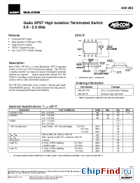 Datasheet SW-393TR производства M/A-COM