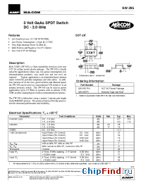 Datasheet SW-395TR manufacturer M/A-COM