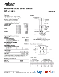 Datasheet SW-415 manufacturer M/A-COM