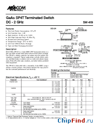 Datasheet SW-419 manufacturer M/A-COM