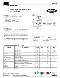 Datasheet SW-439PIN manufacturer M/A-COM