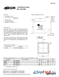 Datasheet SW-461 manufacturer M/A-COM