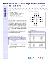 Datasheet SW-489 manufacturer M/A-COM
