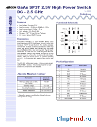 Datasheet SW-489SMB manufacturer M/A-COM