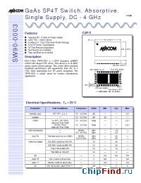 Datasheet SW90-0003-TB manufacturer M/A-COM