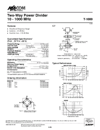 Datasheet T-1000 manufacturer M/A-COM