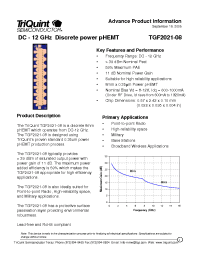 Datasheet TGF2021-08 manufacturer M/A-COM