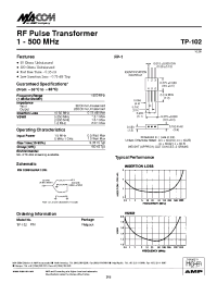 Datasheet TP-102PIN manufacturer M/A-COM