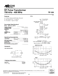 Datasheet TP-104PIN manufacturer M/A-COM