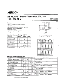 Datasheet UF2805B manufacturer M/A-COM