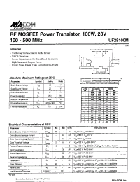 Datasheet UF28100 manufacturer M/A-COM