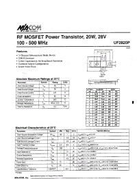 Datasheet UF2820P manufacturer M/A-COM