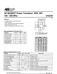 Datasheet UF2820R manufacturer M/A-COM