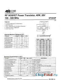 Datasheet UF2840P manufacturer M/A-COM
