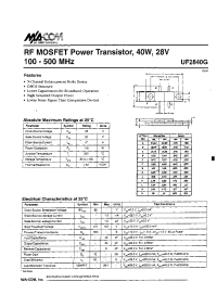 Datasheet UF284OG manufacturer M/A-COM