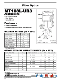 Datasheet MT108L-UR3 manufacturer Marktech