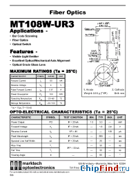 Datasheet MT108W-UR3 manufacturer Marktech