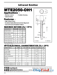 Datasheet MTE2050-OH1 manufacturer Marktech