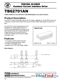Datasheet TB62701 manufacturer Marktech