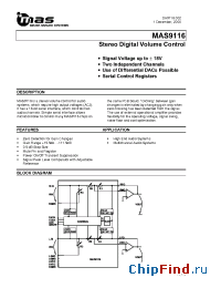 Datasheet MAS9116ASBA manufacturer MAS Oy