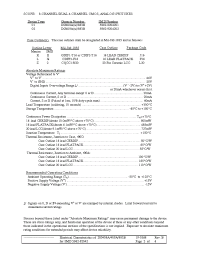 Datasheet DG409AZ/883B manufacturer MAXIM