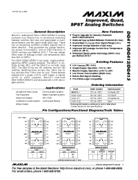 Datasheet DG413AK manufacturer MAXIM