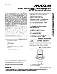 Datasheet DG413FEUE manufacturer MAXIM