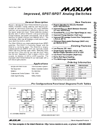 Datasheet DG419D manufacturer MAXIM