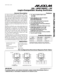 Datasheet DG419LEUA производства MAXIM