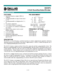 Datasheet DS1073x-080 manufacturer MAXIM