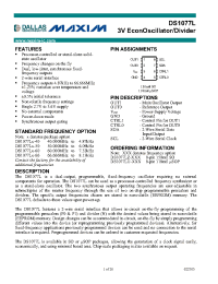 Datasheet DS1077L-66 manufacturer MAXIM