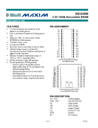 Datasheet DS1245W-150 manufacturer MAXIM