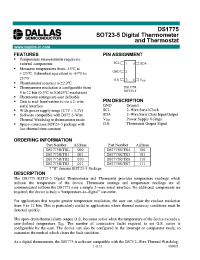 Datasheet DS1775R manufacturer MAXIM