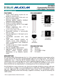 Datasheet DS18B20-PAR manufacturer MAXIM