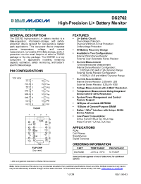 Datasheet DS2762AE-025 manufacturer MAXIM