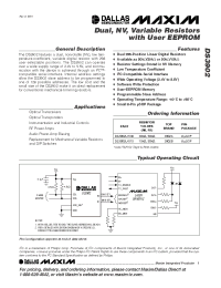 Datasheet DS3902U-515 manufacturer MAXIM
