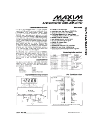 Datasheet ICL7129 manufacturer MAXIM