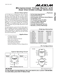 Datasheet ICL7665-01 manufacturer MAXIM