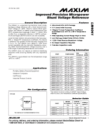 Datasheet LM4041DEM3-12-T manufacturer MAXIM