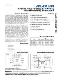 Datasheet MAX1070ETC-T manufacturer MAXIM