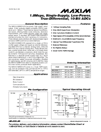 Datasheet MAX1075ETC-T manufacturer MAXIM